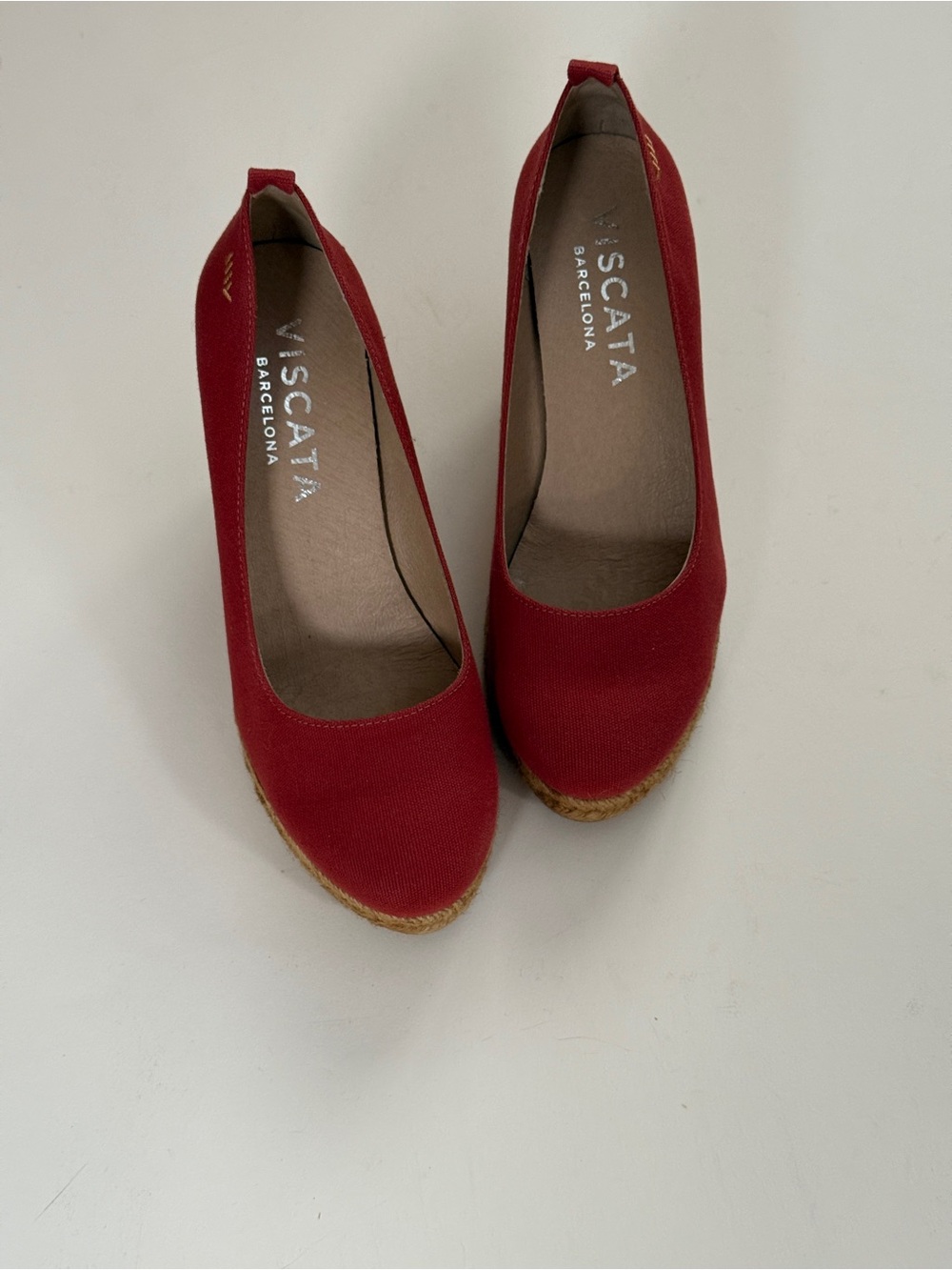 Viscata Barcelona Red Canvas Espadrille Wedges